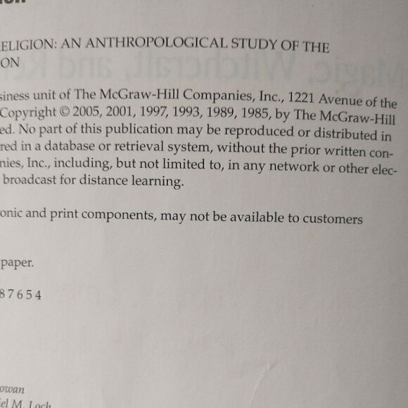 Magic Witchcraft Religion An Anthropological Study of Supernatural Book Lehman. - Picture 4 of 16